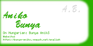 aniko bunya business card