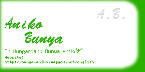 aniko bunya business card